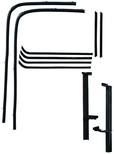 Front Door Window Channel Kit (Stainless); 1940 Coupe, Sedan Delivery, Fordor