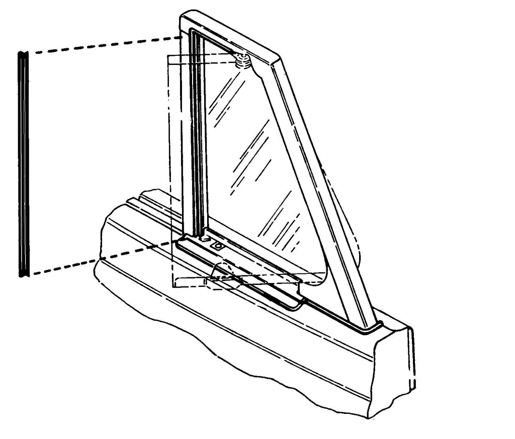 Vent Window Glass Edge Seals; 1940 Closed Car