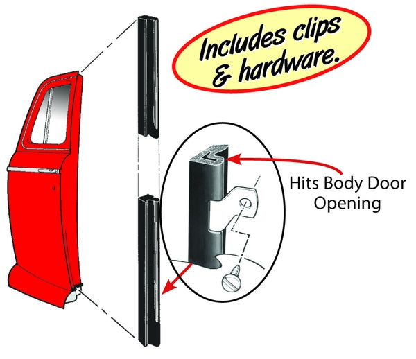 Back Edge Door Seal Kit; 1941-48 Tudor, Coupe