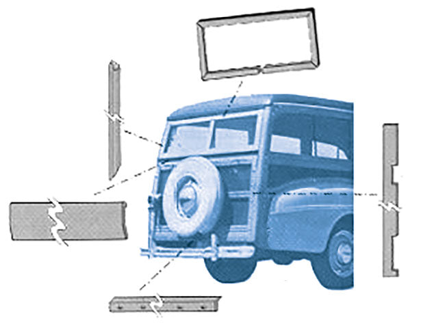 Tail Gate & Window Seal Kit; 1941-48 Station Wagon