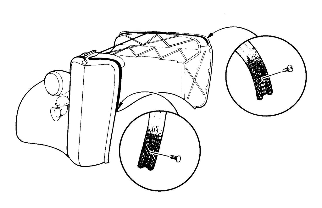 Cowl Lace; 1935 Car, 1935-37 Pickup