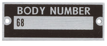 Load image into Gallery viewer, Body Number Plate; 1936