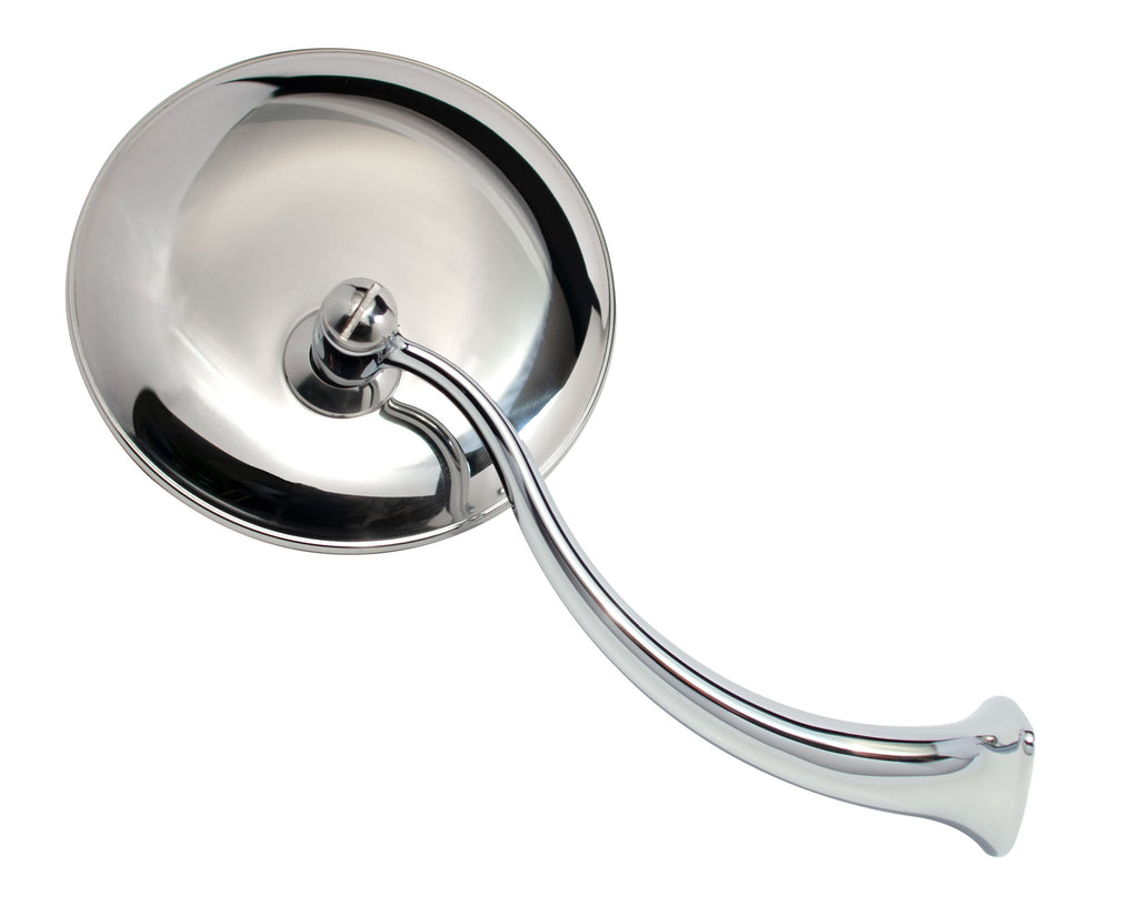 Swan Neck Rearview Mirror w/ Round Head, RH